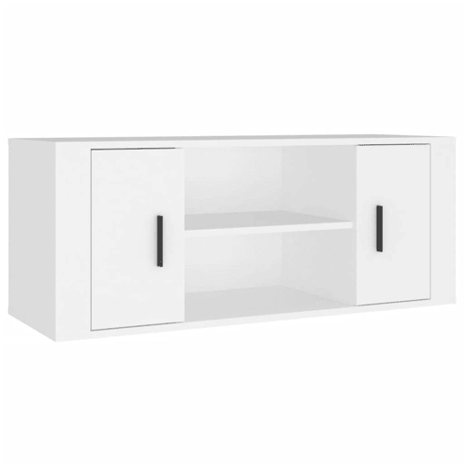 Móvel p TV, Armário de TV 100x35x40cm madeira processada branco