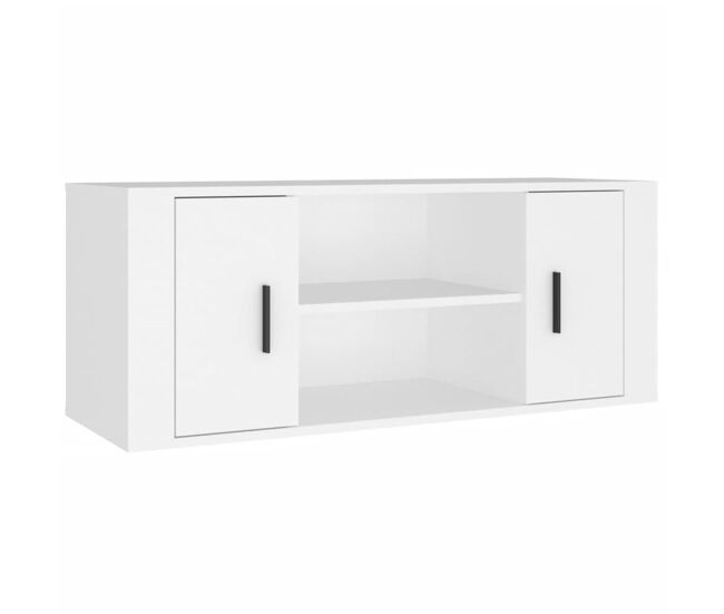 Mueble para tv - mueble tv - mesa de tv madera contrachapada blanco 100x35x40 cm