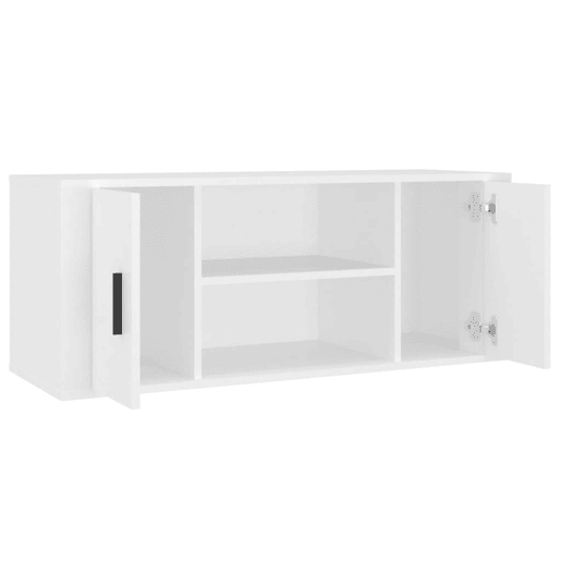 Móvel p TV, Armário de TV 100x35x40cm madeira processada branco