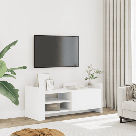 Móvel p TV, Armário de TV 100x35x40cm madeira processada branco
