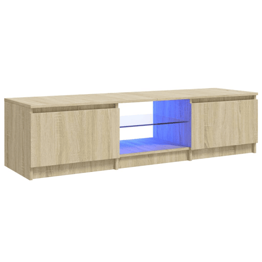 Móvel de TV - Modulo de TV - Armário de TV com luzes LED 140x40x35,5 cm carvalho sonoma