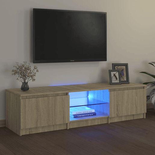 Móvel de TV - Modulo de TV - Armário de TV com luzes LED 140x40x35,5 cm carvalho sonoma