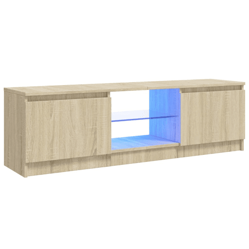 Móvel de TV - Modulo de TV - Armário de TV com luzes LED 120x30x35,5 cm carvalho sonoma