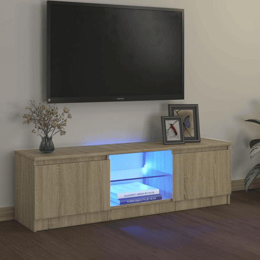 Móvel de TV - Modulo de TV - Armário de TV com luzes LED 120x30x35,5 cm carvalho sonoma