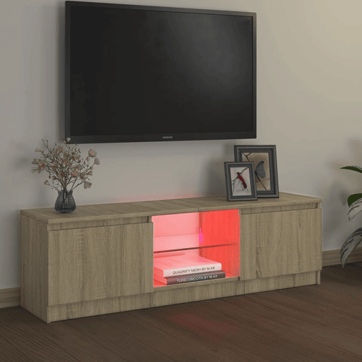 Móvel de TV - Modulo de TV - Armário de TV com luzes LED 120x30x35,5 cm carvalho sonoma