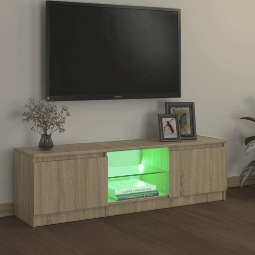 Móvel de TV - Modulo de TV - Armário de TV com luzes LED 120x30x35,5 cm carvalho sonoma