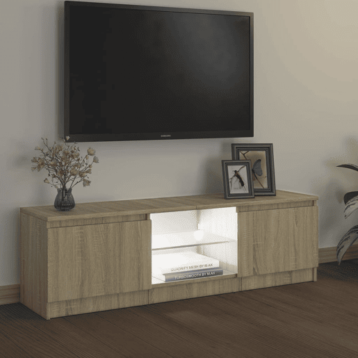 Móvel de TV - Modulo de TV - Armário de TV com luzes LED 120x30x35,5 cm carvalho sonoma