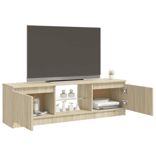 Móvel de TV - Modulo de TV - Armário de TV com luzes LED 120x30x35,5 cm carvalho sonoma