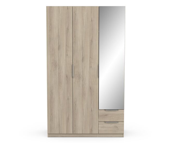 Armario 3 puertas, 2 cajones y 1 espejo ghost - l119,4 cm