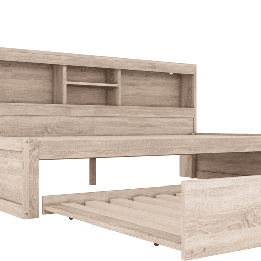 Divã 90x200cm com cama com gavetão 90x190cm - mesa de cabeceira com arrumação, LED e tomadas - Natruel Divã 90x200cm com cama com gavetão 90x190cm - mesa de cabeceira com arrumação, LED e tomadas - Natruel