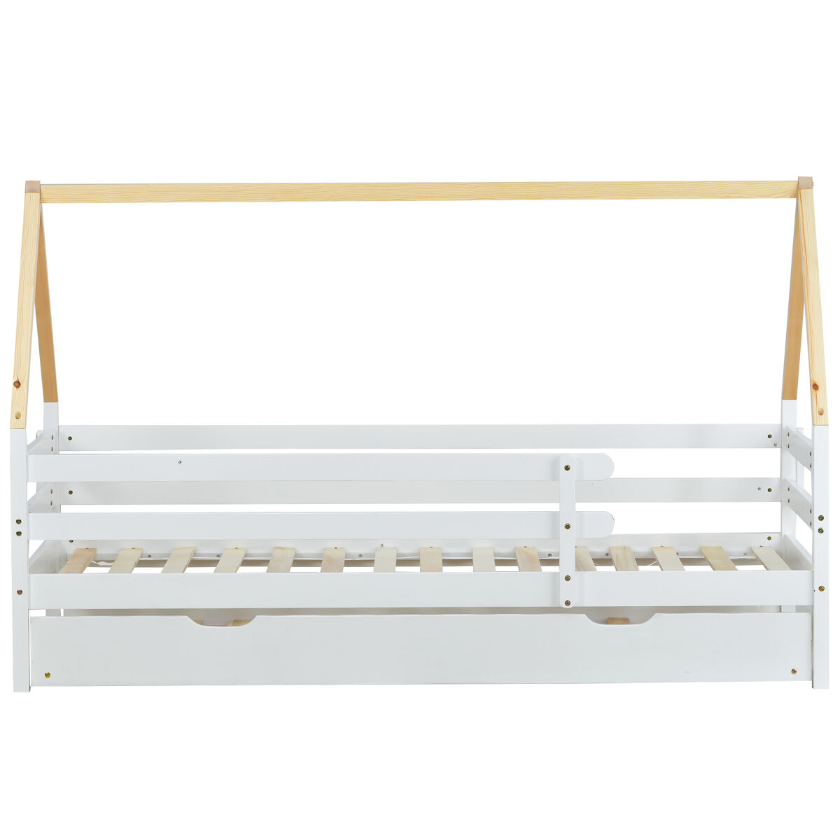 Cama nido 90x200cm con somier - cama cabina de madera maciza - blanco