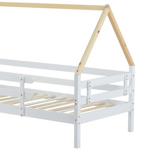 Cama com gavetão 90x200cm com estrado de ripas - cama de cabina em madeira maciça - Branco