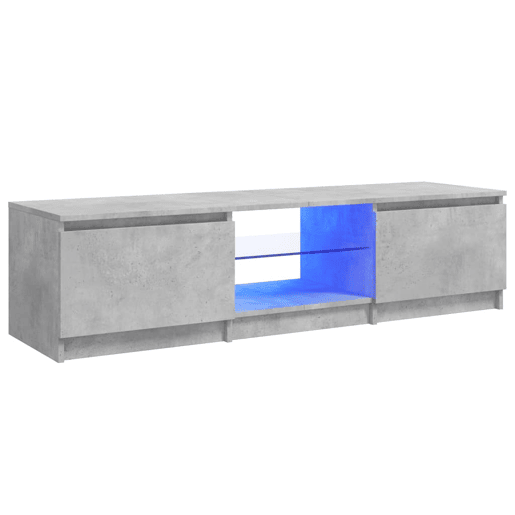 Móvel de TV - Modulo de TV - Armário de TV com luzes LED 140x40x35,5 cm cinzento cimento