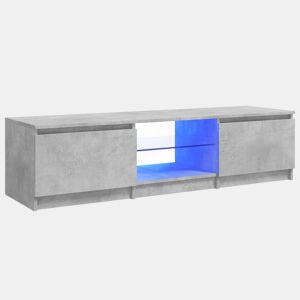 Móvel de TV - Modulo de TV - Armário de TV com luzes LED 140x40x35,5 cm cinzento cimento