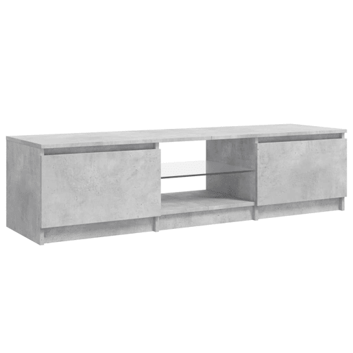 Móvel de TV - Modulo de TV - Armário de TV com luzes LED 140x40x35,5 cm cinzento cimento