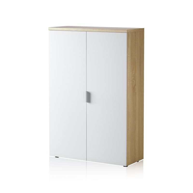 Armario auxiliar work blanco artik (blanco mate) - roble canadian 80 x 119 x 32,5 cm
