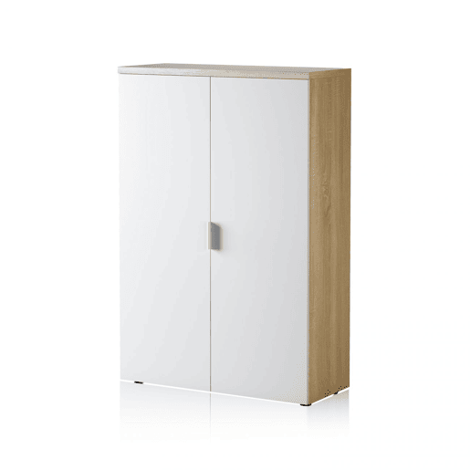 Armário auxiliar de trabalho Artik White (Branco mate) - Carvalho canadiano 80 x 119 x 32,5 cm