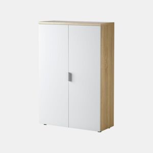 Armário auxiliar de trabalho Artik White (Branco mate) - Carvalho canadiano 80 x 119 x 32,5 cm