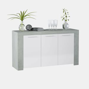 Aparador Dara Branco Artik (Branco mate) - Cinzento Cimento 144 x 80 x 42 cm