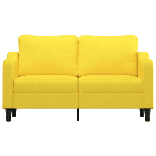 Sofá de 2 lugares - Sofá fixo 140 cm tecido amarelo-claro Sofá de 2 lugares - Sofá fixo 140 cm tecido amarelo-claro