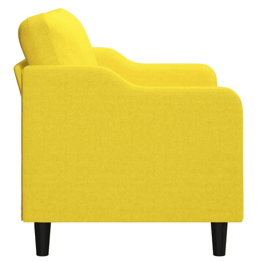 Sofá de 2 lugares - Sofá fixo 140 cm tecido amarelo-claro Sofá de 2 lugares - Sofá fixo 140 cm tecido amarelo-claro