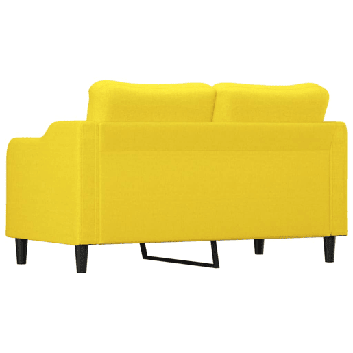 Sofá de 2 lugares - Sofá fixo 140 cm tecido amarelo-claro Sofá de 2 lugares - Sofá fixo 140 cm tecido amarelo-claro