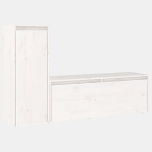 móveis de TV - Armários TV 2 pcs madeira de pinho maciça branco