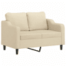 Sofá de 2 lugares - Sofá fixo tecido 120 cm cor creme