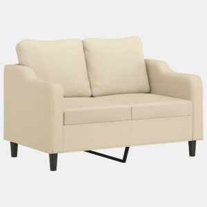 Sofá de 2 lugares - Sofá fixo tecido 120 cm cor creme