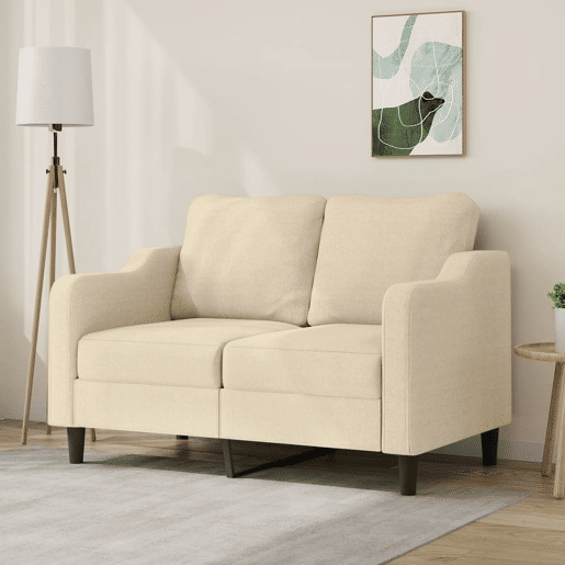 Sofá de 2 lugares - Sofá fixo tecido 120 cm cor creme