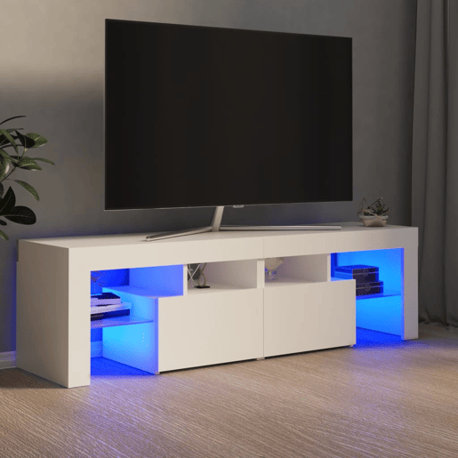 Móvel de TV - Modulo de TV - Armário de TV com luzes LED 140x36,5x40 cm branco