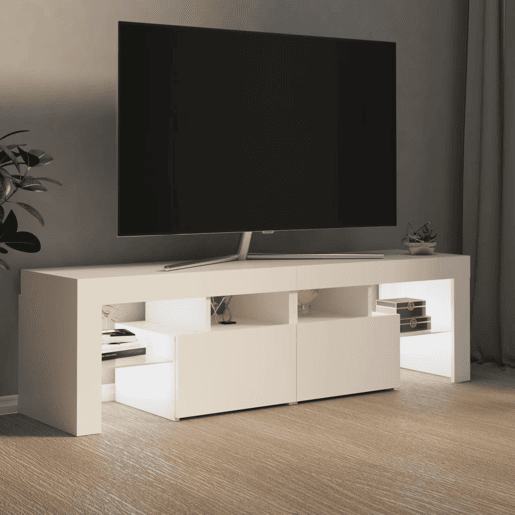 Móvel de TV - Modulo de TV - Armário de TV com luzes LED 140x36,5x40 cm branco