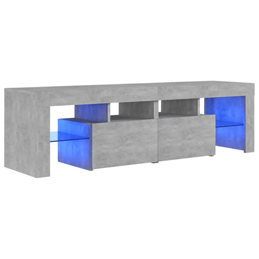 Móvel de TV - Modulo de TV - Armário de TV com luzes LED 140x36,5x40 cm cinzento cimento