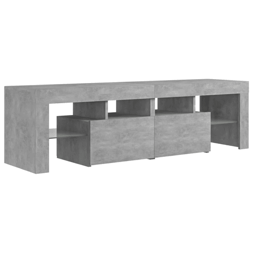 Móvel de TV - Modulo de TV - Armário de TV com luzes LED 140x36,5x40 cm cinzento cimento