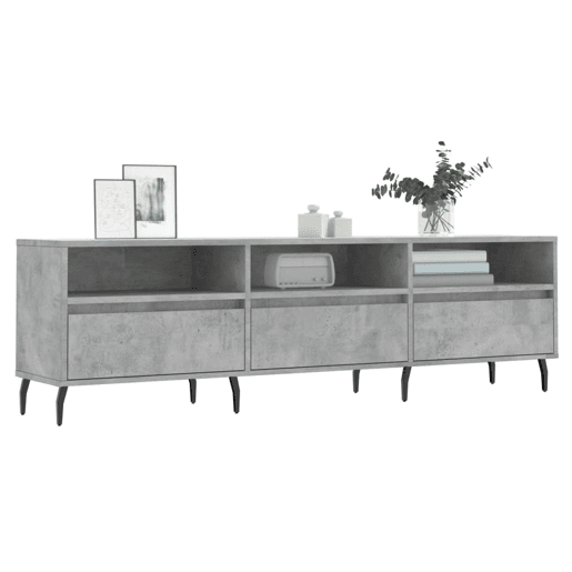 Móvel de TV - Modulo de TV - Armário de TV 150x30x44,5 cm derivados de madeira cinza cimento