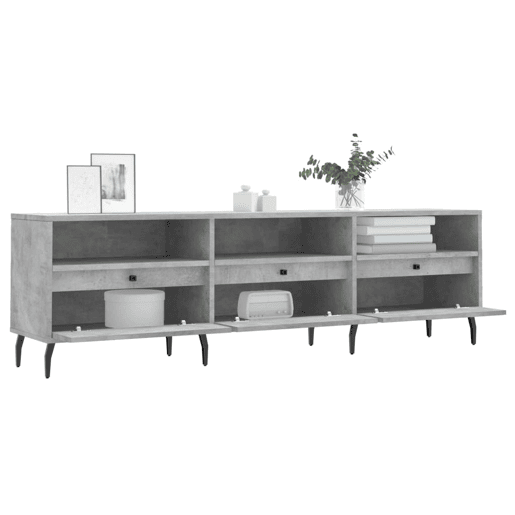 Móvel de TV - Modulo de TV - Armário de TV 150x30x44,5 cm derivados de madeira cinza cimento