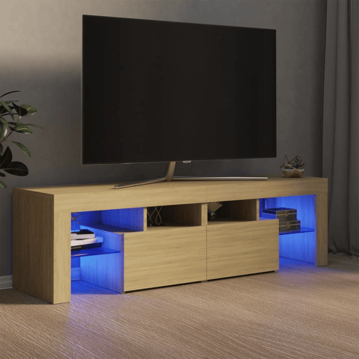 Móvel de TV - Modulo de TV - Armário de TV com luzes LED 140x36,5x40 cm carvalho sonoma
