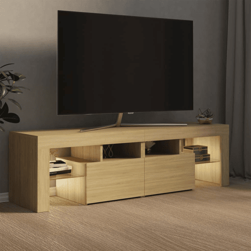 Móvel de TV - Modulo de TV - Armário de TV com luzes LED 140x36,5x40 cm carvalho sonoma