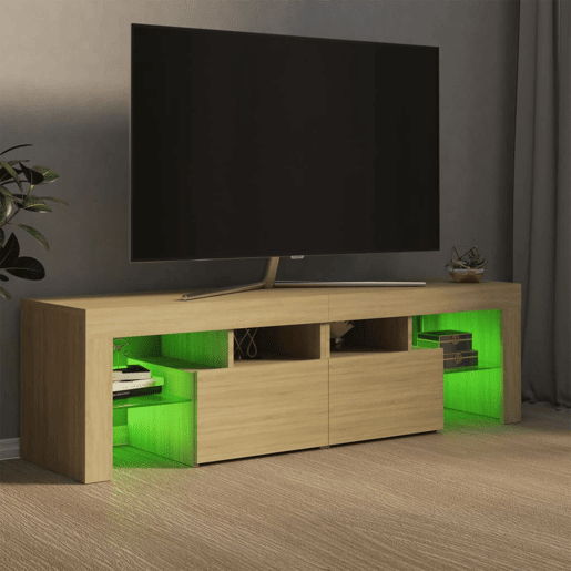 Móvel de TV - Modulo de TV - Armário de TV com luzes LED 140x36,5x40 cm carvalho sonoma