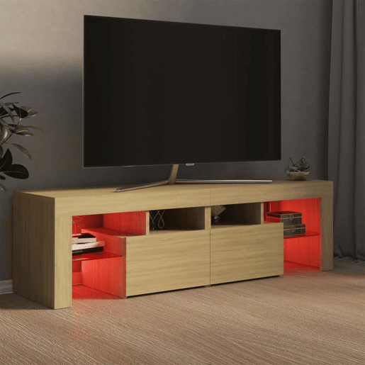 Móvel de TV - Modulo de TV - Armário de TV com luzes LED 140x36,5x40 cm carvalho sonoma