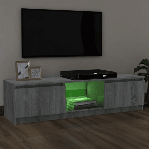 Móvel de TV - Modulo de TV - Armário de TV com luzes LED 120x30x35,5 cm cinzento sonoma