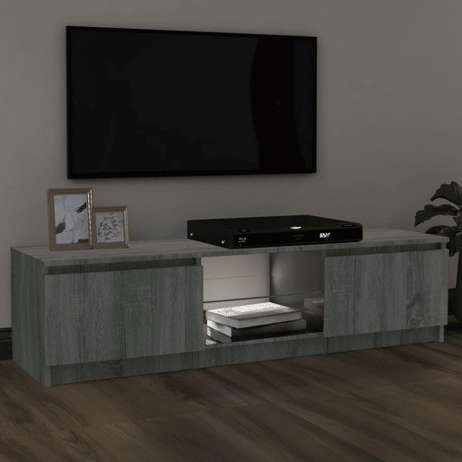 Móvel de TV - Modulo de TV - Armário de TV com luzes LED 120x30x35,5 cm cinzento sonoma