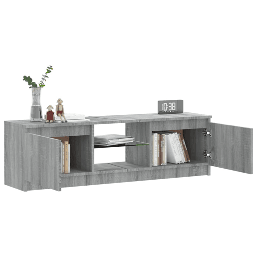 Móvel de TV - Modulo de TV - Armário de TV com luzes LED 120x30x35,5 cm cinzento sonoma