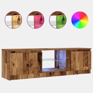 Móvel de TV - Modulo de TV - Armário de TV com luzes LED derivados de madeira madeira velha