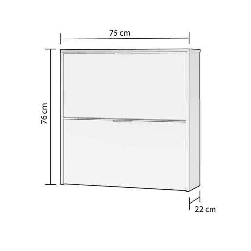 Sapateira Nubo 2 Portas Branco 75 x 76 x 22 cm