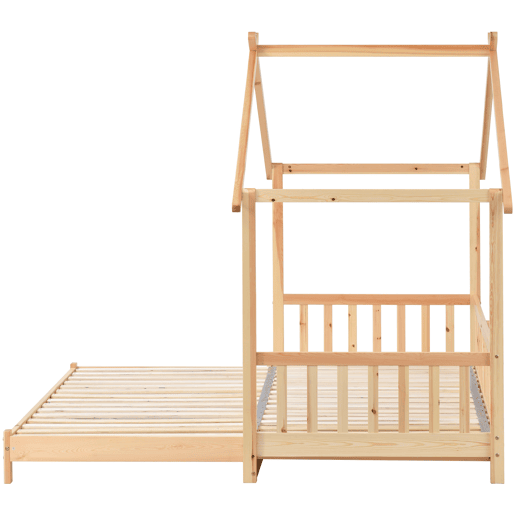 Cama com gavetão - cama de cabine para crianças 90(180)x200cm em madeira maciça - Natural