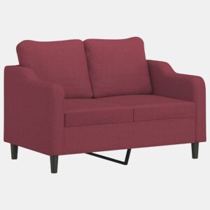 Sofá de 2 lugares - Sofá fixo tecido 120 cm vermelho tinto