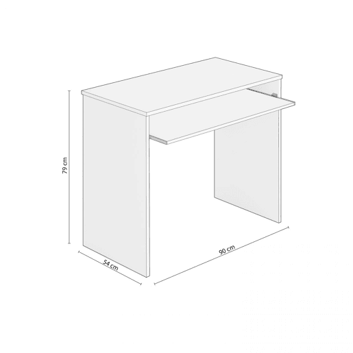 Secretária de computador Smile Artik White (Branco mate) 90 x 79 x 54 cm