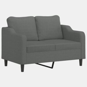 Sofá de 2 lugares - Sofá fixo em tecido 120 cm cinzento-escuro
