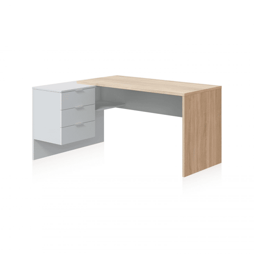 Mesa de trabalho Artik White (Branco mate) - Carvalho canadiano 145 x 73 x 102 cm